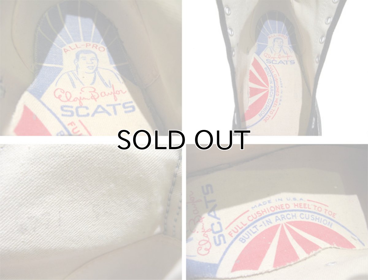 画像5: 1960-70's "SCATS " Canvas Basketball Shoes　BLACK　size 9 1/2 (27.5 cm) (5)