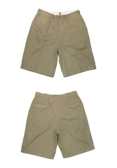 画像1: 1950's US Military Cotton Khaki Chino Shorts　Khaki　size 36 inch (表記 36 Long)