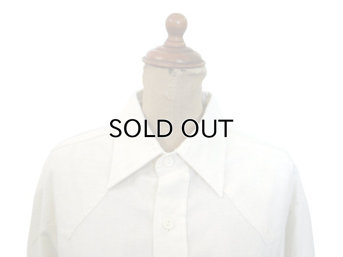 画像3: 1970's "Kennington" L/S Embroidery Shirts　NATURAL　size M-L (表記 L 16 1/2) (3)