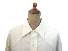 画像3: 1970's "Kennington" L/S Embroidery Shirts　NATURAL　size M-L (表記 L 16 1/2) (3)