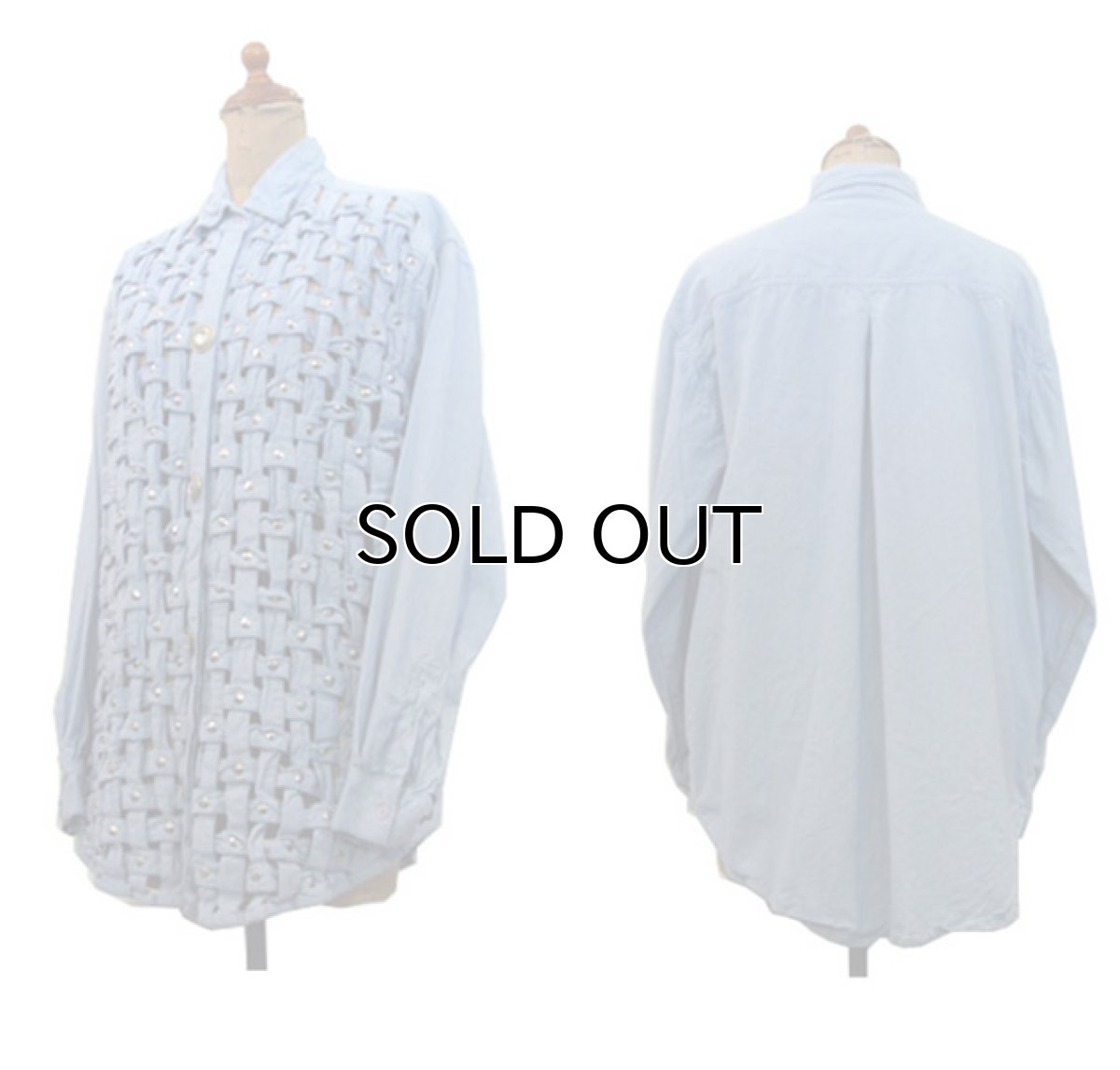 画像2: "Yak Magik" L/S Design Shirts Sax Blue size M-L (表記 L) (2)