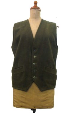 画像1: 1930's "Bloomingdales" Cotton / Wool Vest　Olive Green　size M (表記 M) (1)