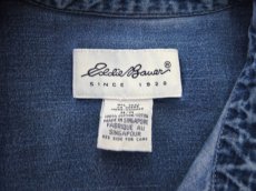画像3: 1980's~ "Eddie Bauer" Standcollar L/S Denim Shirts　INDIGO BLUE　size M-L (表記 M) (3)