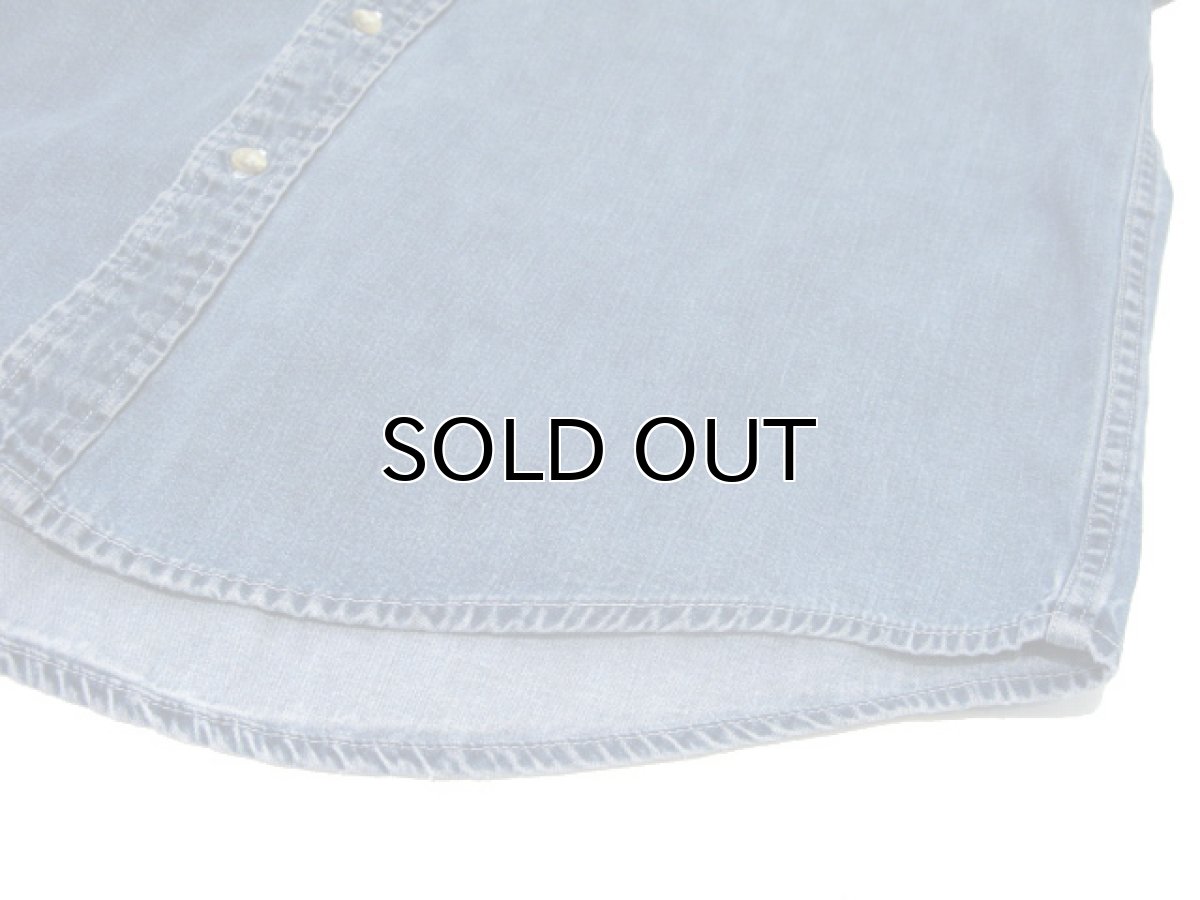 画像5: 1980's~ "Eddie Bauer" Standcollar L/S Denim Shirts INDIGO BLUE size M-L (表記 M) (5)