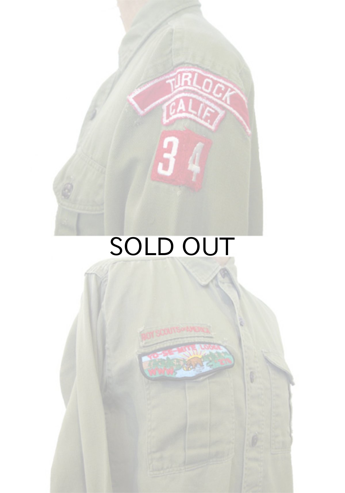 画像3: 1960's "BOY SCOUT" All Cotton L/S Shirts OLIVE size S  (表記 不明) (3)
