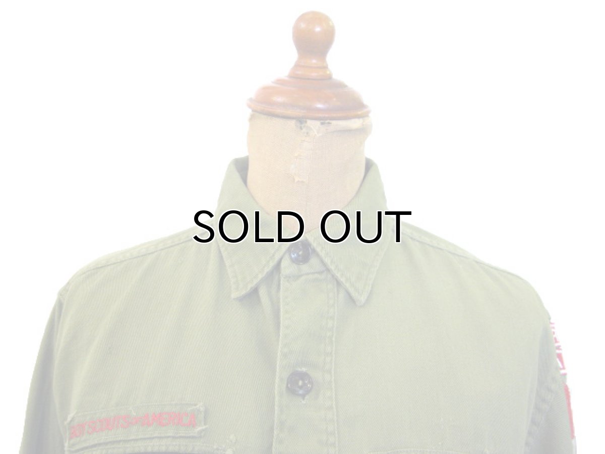画像2: 1960's "BOY SCOUT" All Cotton L/S Shirts OLIVE size S  (表記 不明) (2)