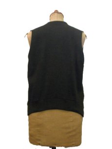 画像2: 1930's "Bloomingdales" Cotton / Wool Vest　Olive Green　size M (表記 M) (2)