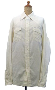 画像1: 1970's "Kennington" L/S Embroidery Shirts　NATURAL　size M-L (表記 L 16 1/2) (1)