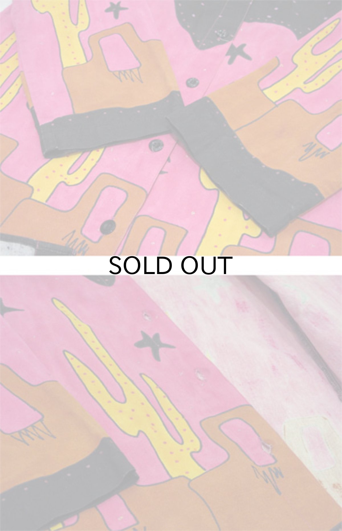 画像4: L/S Shirts "Paint Design" BLACK / PINK size L (表記 なし) (4)