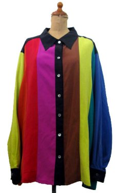 画像1: "Studio Silk" L/S Silk Shirts　Multi Color　size XL~ (表記 24W) (1)