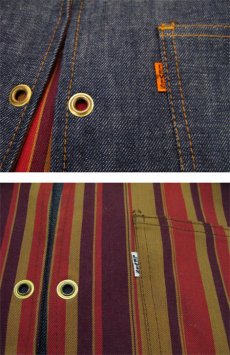 画像4: 1970's "LEVI'S" Reversible Vest Big "E" DEADSTOCK　DENIM / STRIPE　size L  (表記 無し) (4)