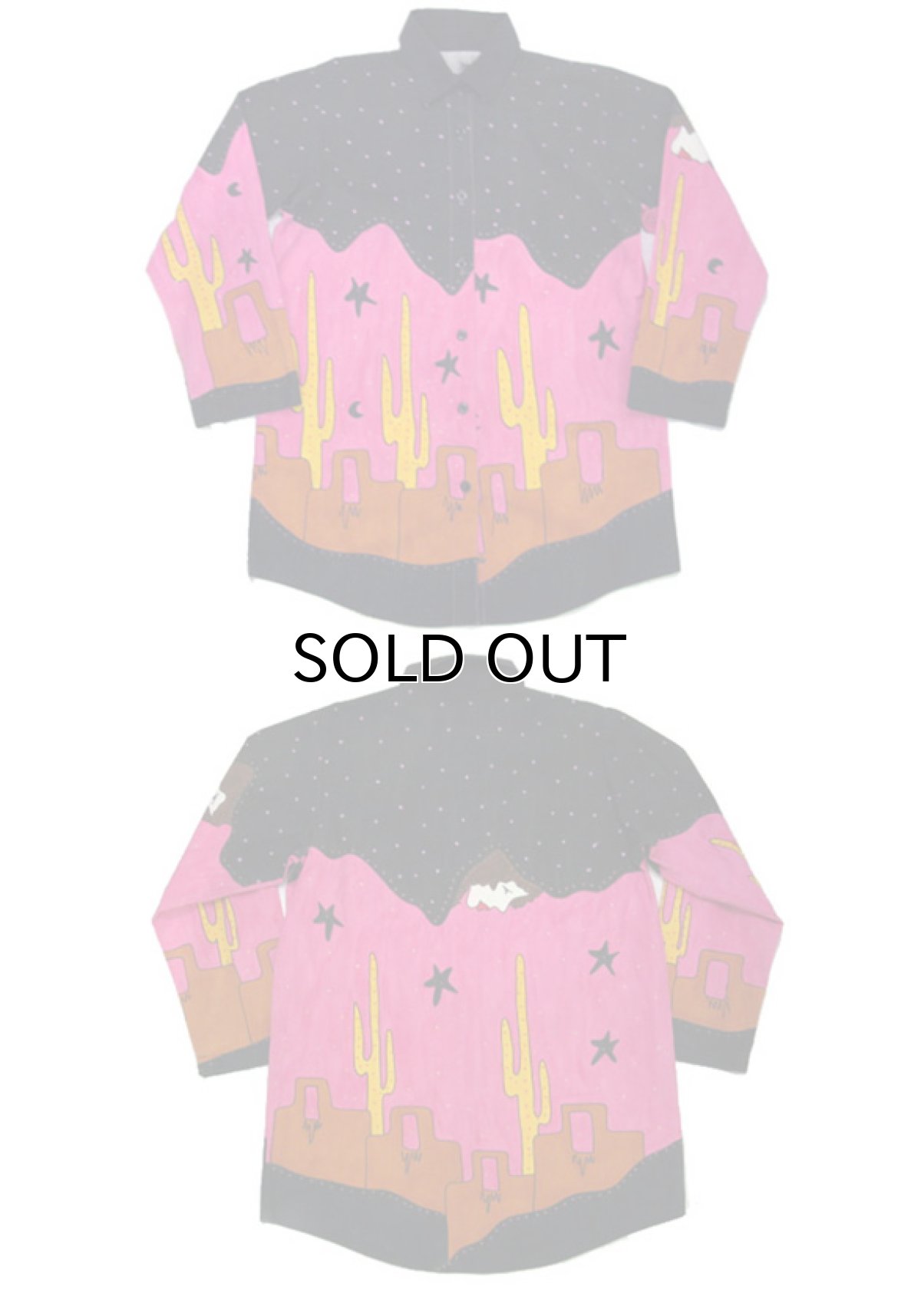 画像3: L/S Shirts "Paint Design" BLACK / PINK size L (表記 なし) (3)