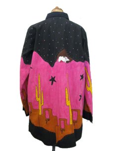 画像2: L/S Shirts "Paint Design"　BLACK / PINK　size L (表記 なし) (2)