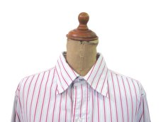 画像2: 1960's "Brooks Brothers" OLD L/S Stripe Shirts　WHITE / RED　size L (表記 16) (2)