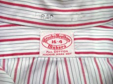 画像4: 1960's "Brooks Brothers" OLD L/S Stripe Shirts　WHITE / RED　size L (表記 16) (4)