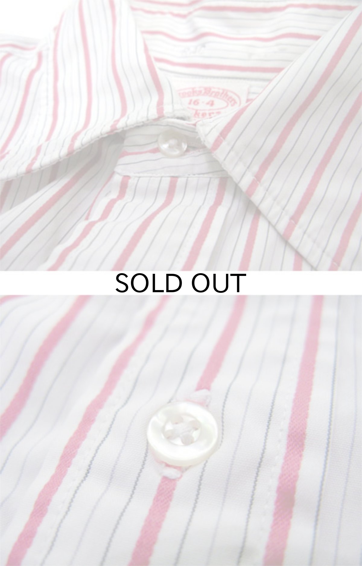 画像3: 1960's "Brooks Brothers" OLD L/S Stripe Shirts WHITE / RED size L (表記 16) (3)
