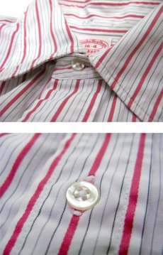 画像3: 1960's "Brooks Brothers" OLD L/S Stripe Shirts　WHITE / RED　size L (表記 16) (3)