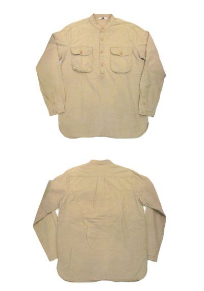 画像1: 1970's "J.C.Penny" Collarless Pullover Shirts　BEIGE　size M (表記 M 15 - 15 1/2)