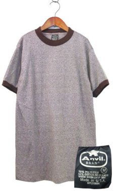 画像1: DEAD STOCK 1980's "Anvil" Crew Neck Trim T-Shirts　made in USA　BROWN　size M (表記 M) (1)