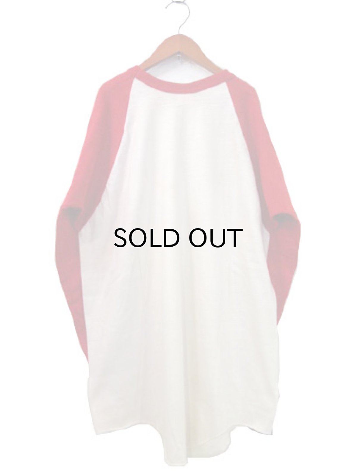 画像2: B) DEAD STOCK 1980's "Rawlings" Raglan Sleeve Baseball T-Shirts NATURAL / RED size L (表記 XL) (2)