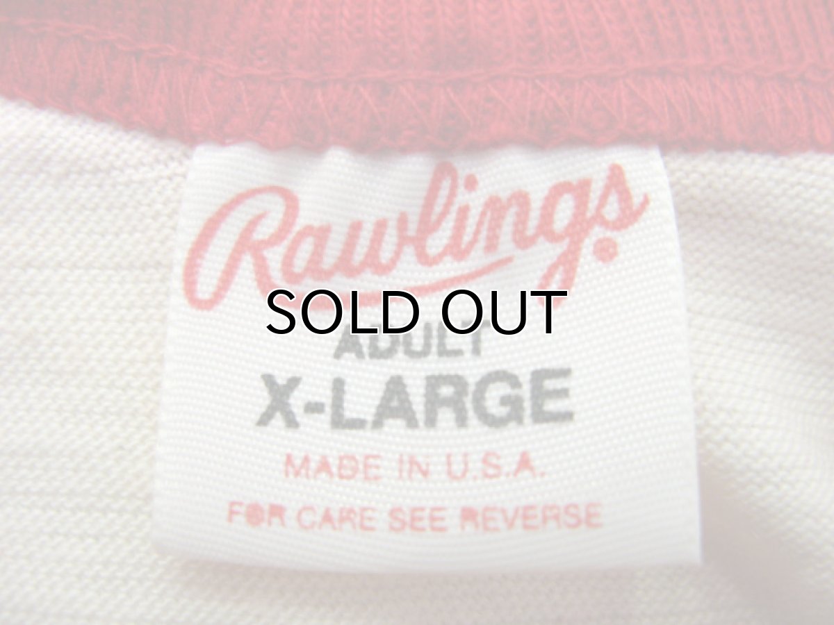 画像4: B) DEAD STOCK 1980's "Rawlings" Raglan Sleeve Baseball T-Shirts NATURAL / RED size L (表記 XL) (4)