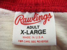 画像4: B) DEAD STOCK 1980's "Rawlings" Raglan Sleeve Baseball T-Shirts　NATURAL / RED　size L (表記 XL) (4)