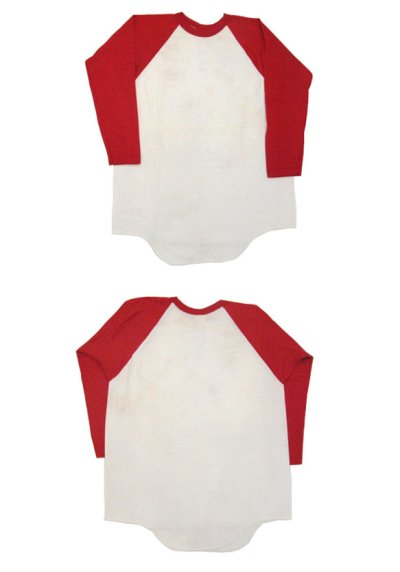 画像1: B) DEAD STOCK 1980's "Rawlings" Raglan Sleeve Baseball T-Shirts　NATURAL / RED　size L (表記 XL)