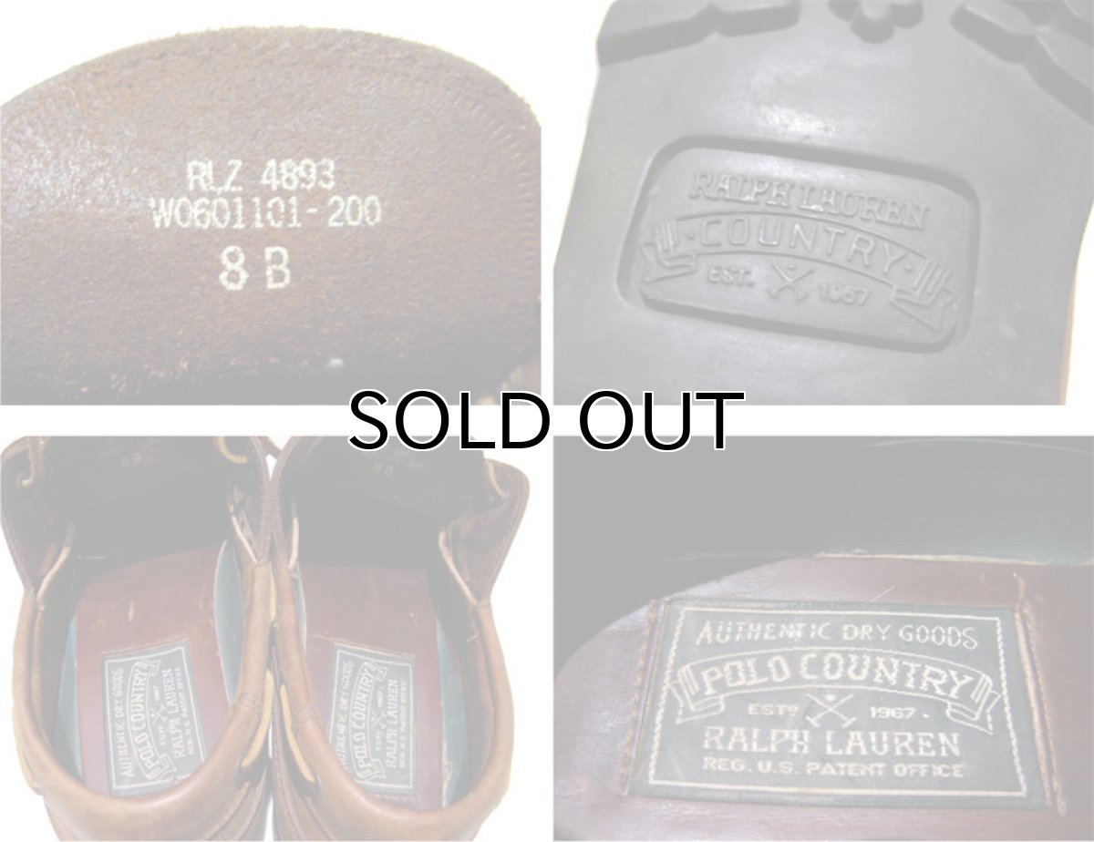 画像4: ~1990's "Polo Country - Ralph Lauren" Leather Deck Shoes BROWN size 8 B (25cm) (4)