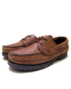 画像1: ~1990's "Polo Country - Ralph Lauren" Leather Deck Shoes　BROWN　size 8 B (25cm) (1)