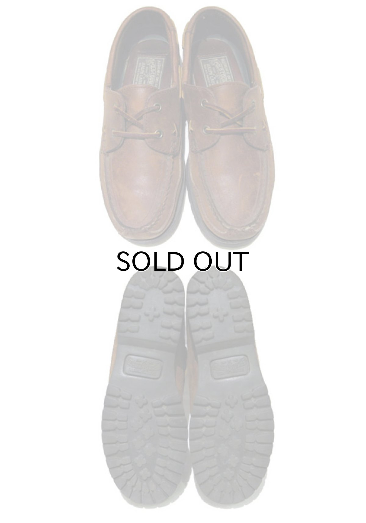 画像2: ~1990's "Polo Country - Ralph Lauren" Leather Deck Shoes BROWN size 8 B (25cm) (2)