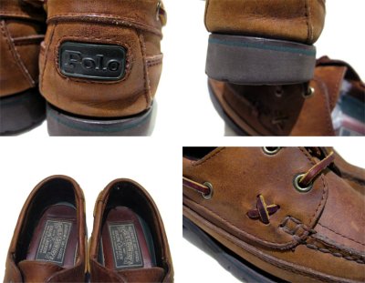 画像2: ~1990's "Polo Country - Ralph Lauren" Leather Deck Shoes　BROWN　size 8 B (25cm)