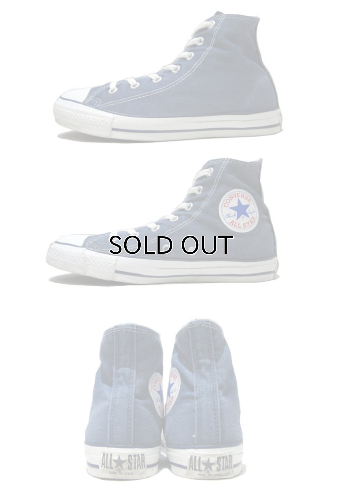 画像3: 1990's "CONVERSE" ALL STAR Hi Canvas Sneaker made in USA NAVY  size US 6 (24.5cm) (3)