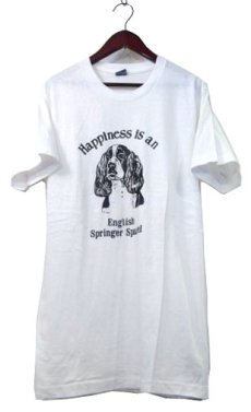 画像1: 1980's BVD "Happiness" Print T-Shirts　WHITE　size S-M (表記 M) (1)
