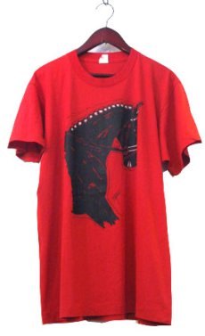画像1: 1980's Screen Stars "HORSE" Print T-Shirts　RED　size M (表記 L) (1)