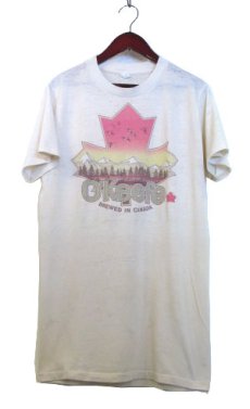 画像1: 1980's SANDY-T "O'Keefe" Print T-Shirts　BEIGE　size M-L (表記 XL) (1)