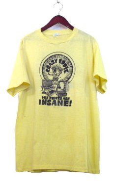 画像1: ~1980's CHED "CRAZY EDDIE" Print T-Shirts　YELLOW　size L (表記 不明) (1)