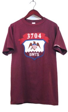 画像1: 1980's "3704 BMTS" Print T-Shirts　Burgundy　size M (表記 不明) (1)
