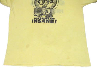 画像1: ~1980's CHED "CRAZY EDDIE" Print T-Shirts　YELLOW　size L (表記 不明)