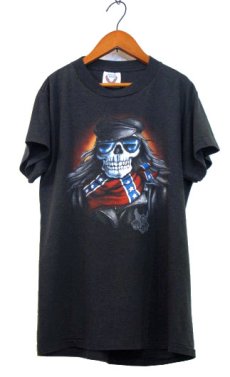 画像1: 1980's EAGLE'S MERE "SKULL" Print T-Shirts　BLACK　size S (表記 M) (1)