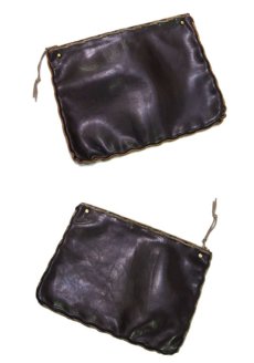 画像2: "ALL HANDMADE" Leather Clutch Letter Bag　D.BROWN (2)
