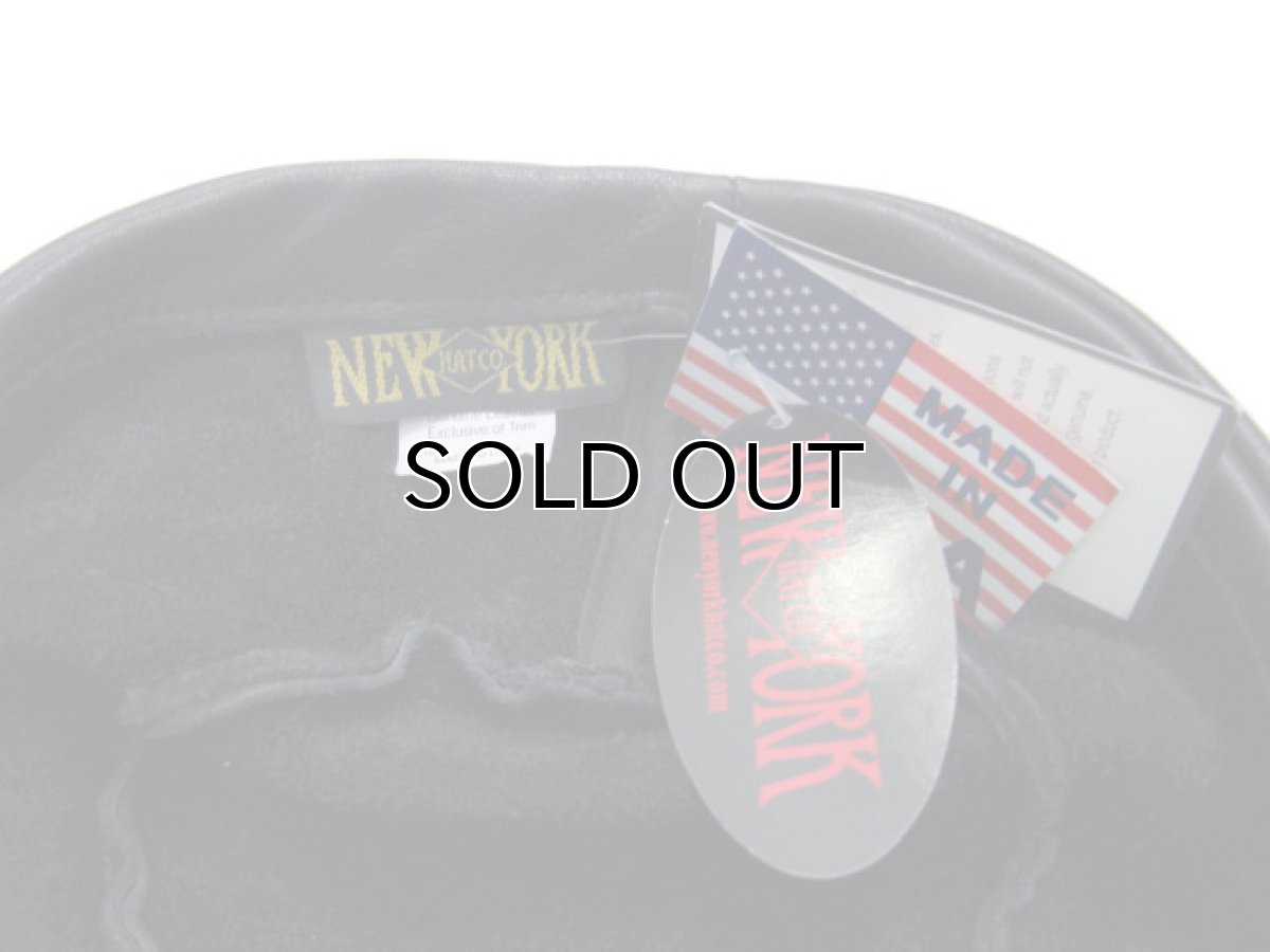 画像4: "NewYorkHat" Leather Worker Cap　made in USA　BLACK (4)