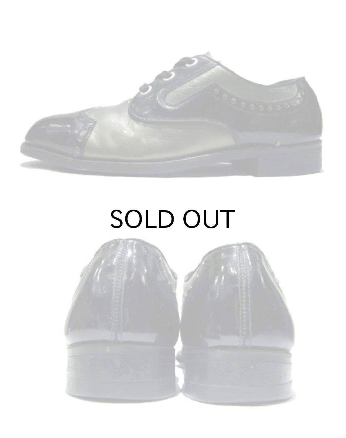 画像2: 1970's Patent Leather 2-tone Shoes　BLACK / OLIVE　size 10 D ( 28cm ) (2)