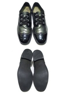 画像3: 1970's Patent Leather 2-tone Shoes　BLACK / OLIVE　size 10 D ( 28cm ) (3)