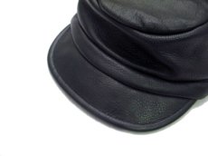 画像5: "NewYorkHat" Leather Worker Cap　made in USA　BLACK (5)