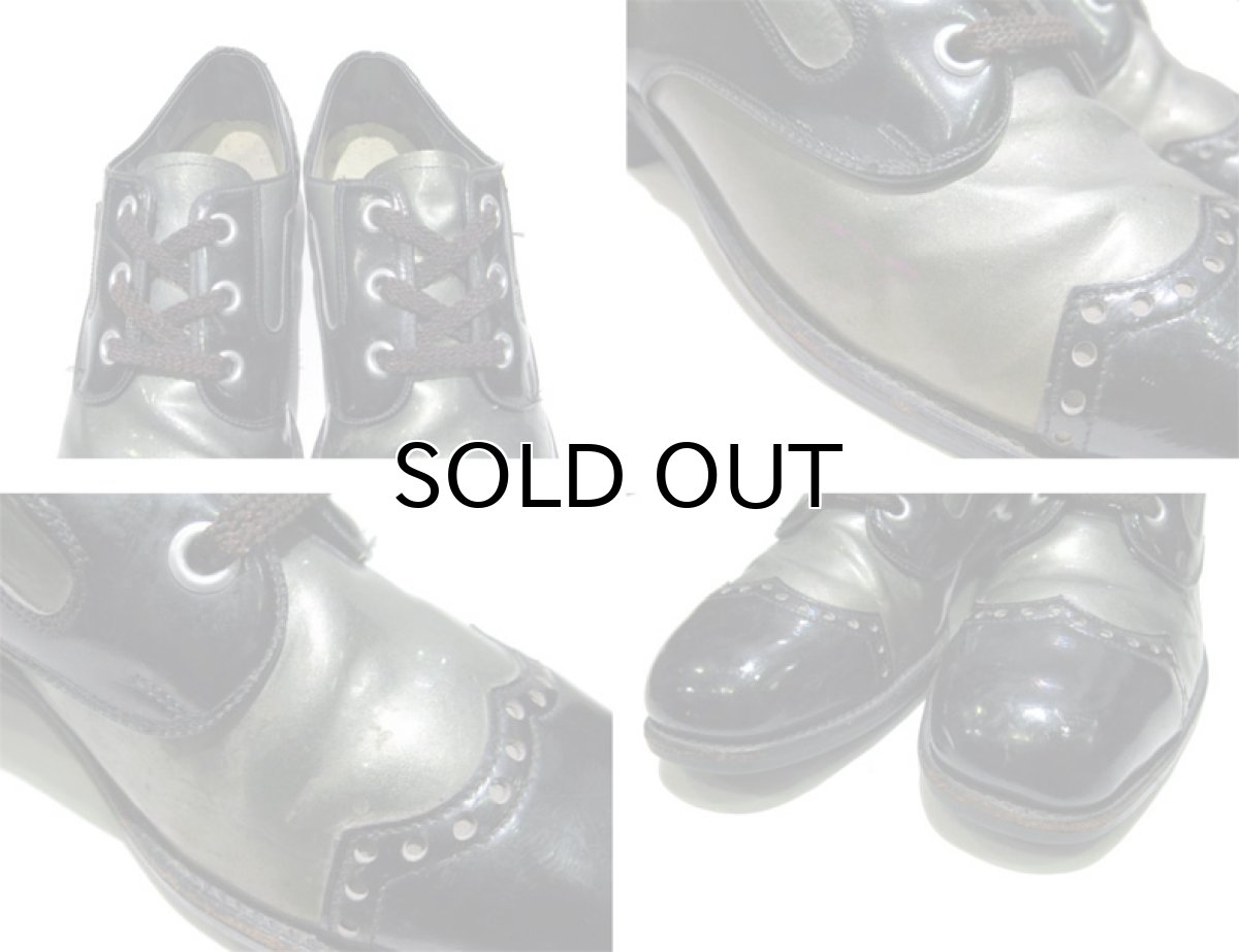 画像4: 1970's Patent Leather 2-tone Shoes　BLACK / OLIVE　size 10 D ( 28cm ) (4)