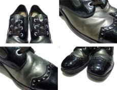 画像4: 1970's Patent Leather 2-tone Shoes　BLACK / OLIVE　size 10 D ( 28cm ) (4)