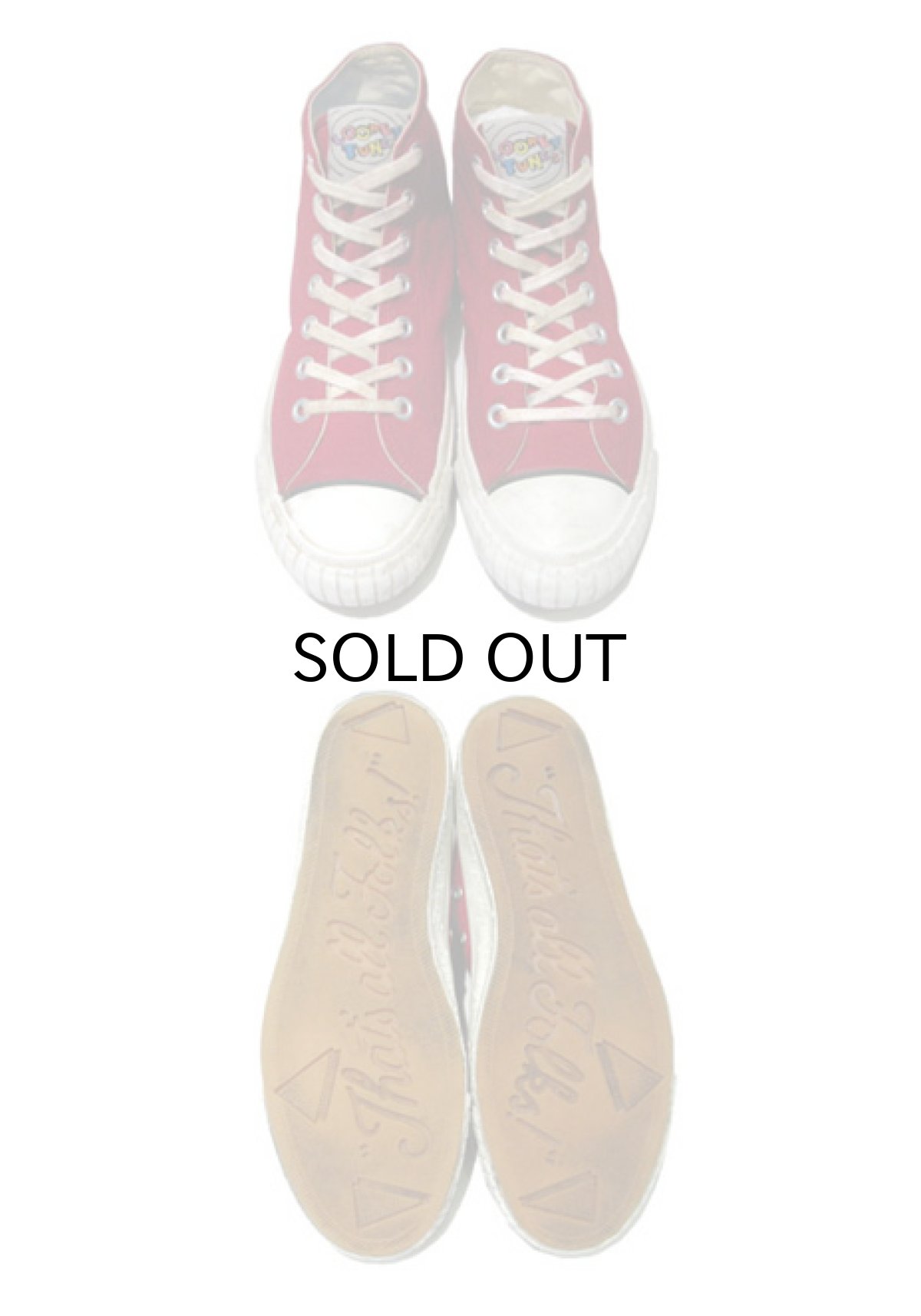 画像3: 1990's KEDS "LOONEY TUNES" Hi Cut Canvas Sneaker　RED　size 9 ( 27cm ) (3)