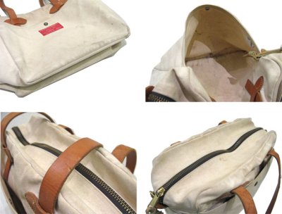 画像3: "C.C.FILSON Co." Leather Handle Boston Bag　color : White Canvas