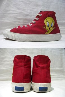 画像2: 1990's KEDS "LOONEY TUNES" Hi Cut Canvas Sneaker　RED　size 9 ( 27cm ) (2)