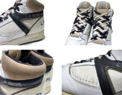 画像1: 1980's "LA GEAR" Basketball Shoes　WHITE / BLACK　size 9 1/2 ( 27.5 cm )
